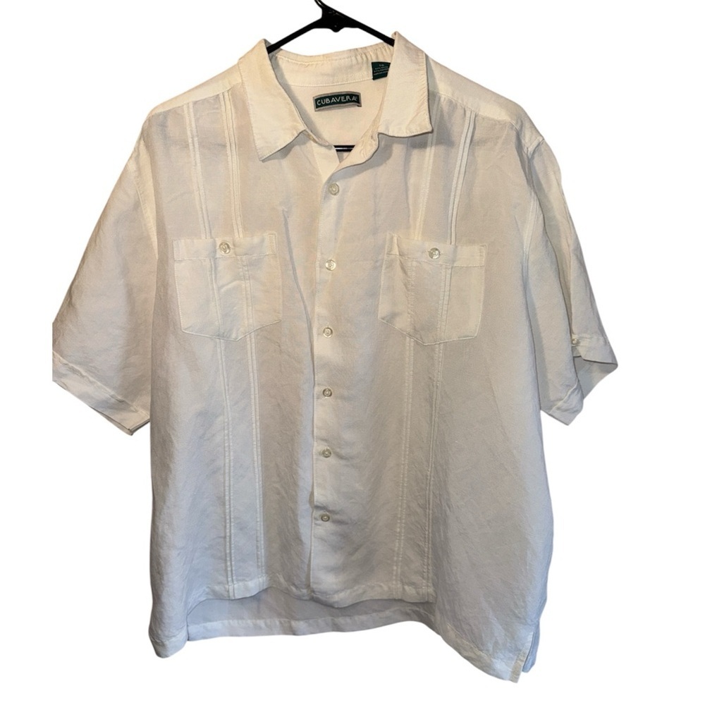 Cubavera Short Sleeve Shirt Mens Sz XL Cream, Beach Wedding, Vacation, Cruise​​